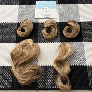 Tony Brattin Topper and 4 Soft Curl Extensions in Medium Blonde